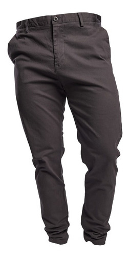 Pantalon Casual Para Hombre De Gabardina Stretch Color Gris