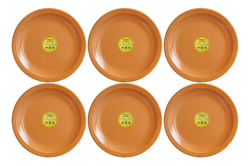 Plato De Postre Ceramica 19 Cm Vila Rica Terracota X6 Unid