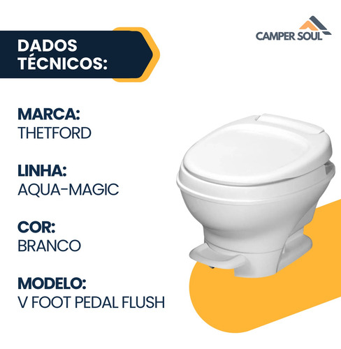 Vaso Thetford Acqua Magic 5 P. Baixo Pedal Motorhome Trailer