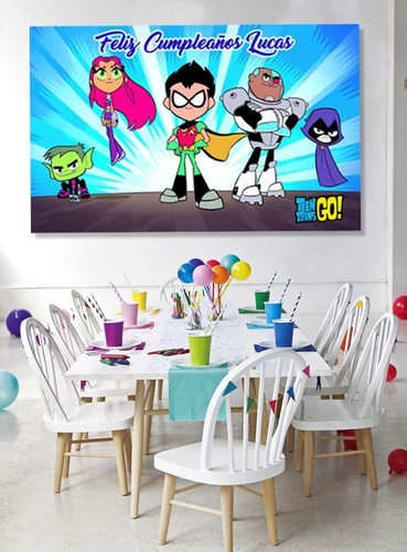 Pendón Teen Titans  Para Cumpleaños