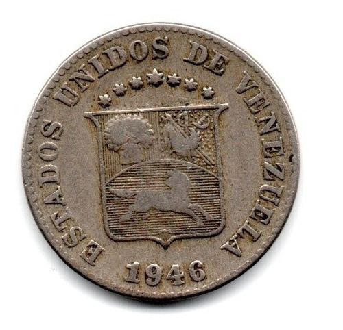 Venezuela Moneda 5 Centimos Año 1946 Km#29a