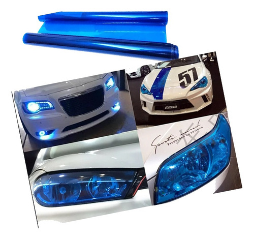 Vinilo Azul / Celeste Xenon Luces Faros Ópticas Autos Moto  