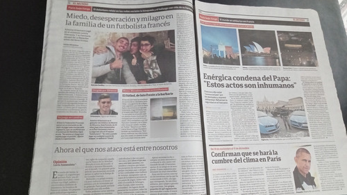 Clarín Atentado En Francia Previa Debate Presiden 2015 15/11 (Usado)