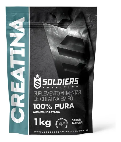 Creatina Monohidratada 1Kg 100% Pura Soldiers Nutrition Sem sabor