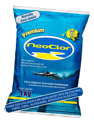 Cloro Neoclor Premium Dicloro Estabilizado Para Piscina 1kg
