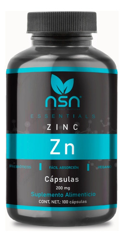 Nsn Zinc | Gluconato De Zinc | Con Inulina Y Prebióticos Sabor Sin sabor