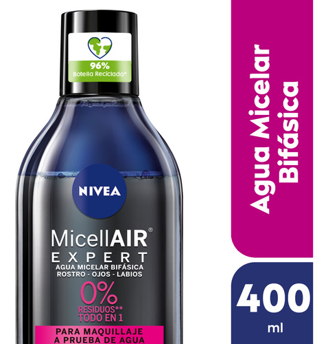 Agua Micelar Bifásica NIVEA Micellair Black Expert 400 Ml