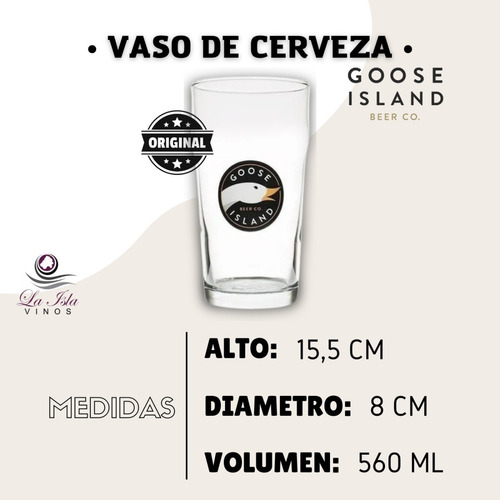 Imagen 2 de 10 de Vaso De Cerveza Goose Island Pack X 6 X 560ml. - Original
