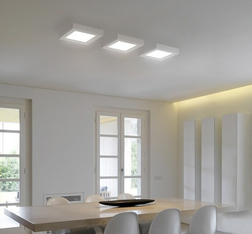 Imagen 2 de 4 de Plafon Led Candela de Aplicar Cuadrado 18W Luz Calida