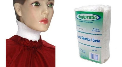 Capa Descartável Corte E Química 25 Un + Gola Tnt Higipratic Cor Azul-celeste