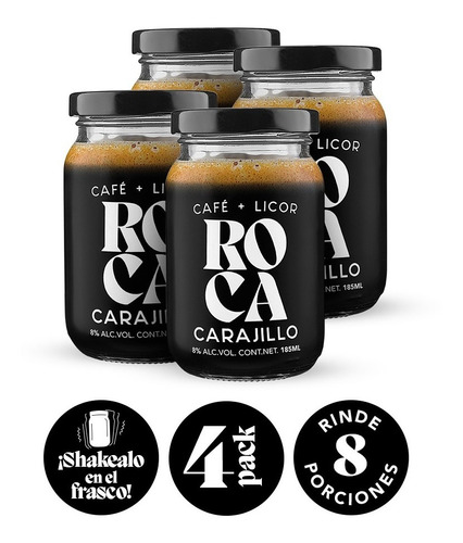 Roca Carajillo Digestivo Café Expreso Licor Herbal 4pack