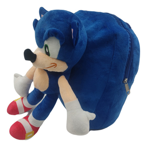 Viaje Escolar Niño Sonic Peluche - Maleta Bolso Funcional