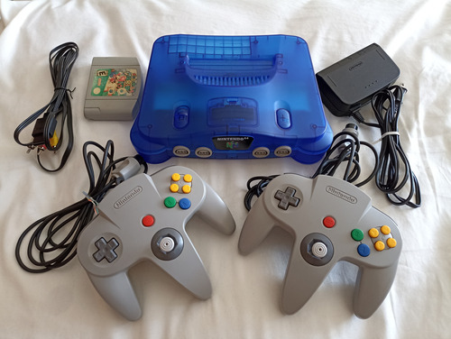 Nintendo 64 (carcasa Azul), Super Mario 64, 2 Controles