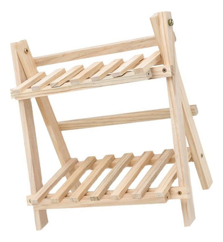 Organizador De Estantes De Escritorio De Madera De 2 Niveles