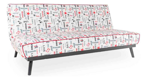 Sofa Cama Nuelma Estampado Rojo Y Negro Këssa Cdmx