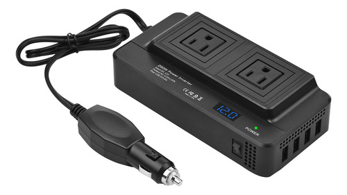 Inversor De Corriente Para Coche De 200 W, Convertidor Dc 12