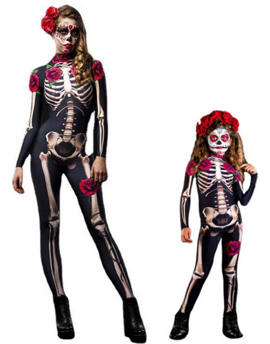 Body De Manga Larga De Halloween Con Esqueleto For Niños