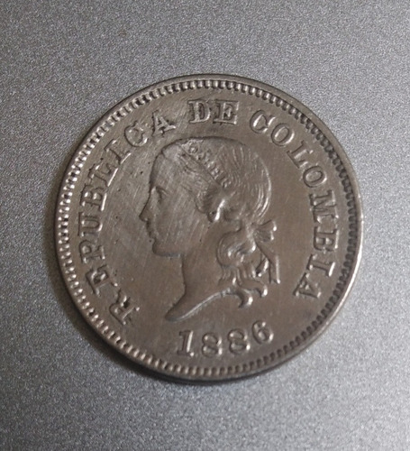 Moneda De 5 Centavos 1886. En Excelente Estado 