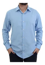 Comprar Camisa Masculina Ogochi Ml Essencial Slim Azul - 001470
