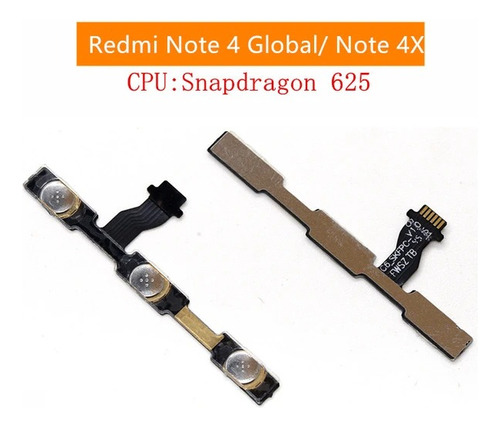 Flex De Botón De Encendido Y Volumen Xiaomi Redmi Note 4x
