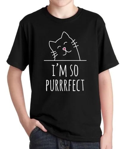Polera Estampada Gatitos So Perfect Gatos Graciosos Frase Cuotas