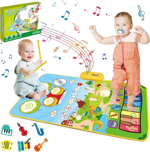 Piano Musical Para Niños 2-en-1 Con Tambor