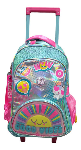 Promo Mochila Con Carrito 18 Footy Sweet Luz Led Original