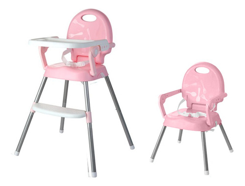 Silla Periquera Para Bebe Alta Plegable Portatil 3 En 1 Color Rosa