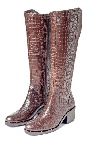 Botas Caña Alta Saverio Di Ricci Piel Croco Jena.