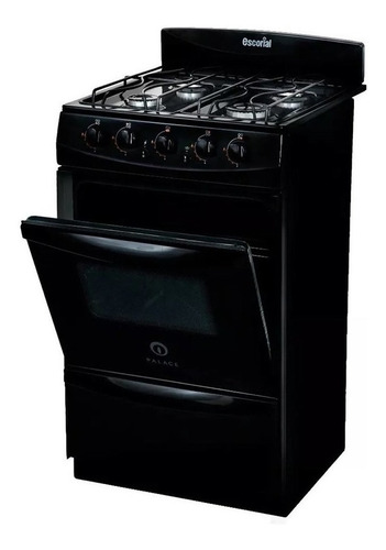 Imagen 2 de 9 de Cocina Escorial Palace Gas Natural 4 Hornallas Negra Oferta