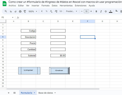 Formulario De Ingreso De Datos Google Sheets