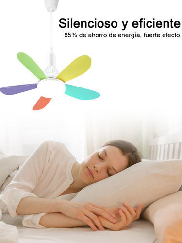 Ventilador De Techo Con Luz Lampara De Ventilador E27 30w