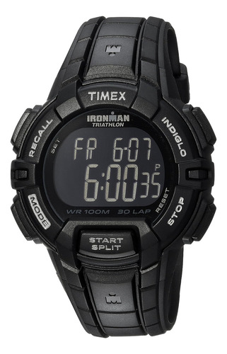 Reloj Timex T5k793 De Tamaño Completo Ironman Resistente 3 Color de la correa Negro Color del bisel Negro Color del fondo Negro