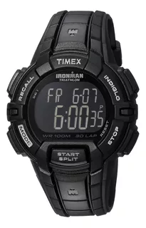 Reloj Timex T5k793 De Tamaño Completo Ironman Resistente 3 Color de la correa Negro Color del bisel Negro Color del fondo Negro