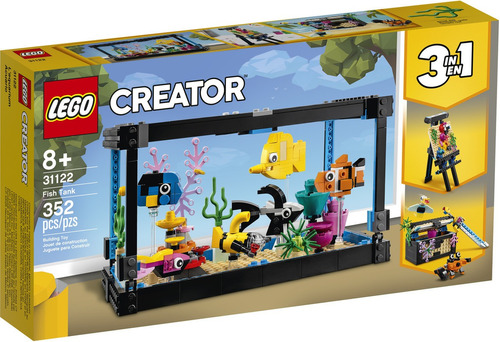 Lego Creator 31122 3 Em 1 Aquário Cavalete E Baú 352 Peças