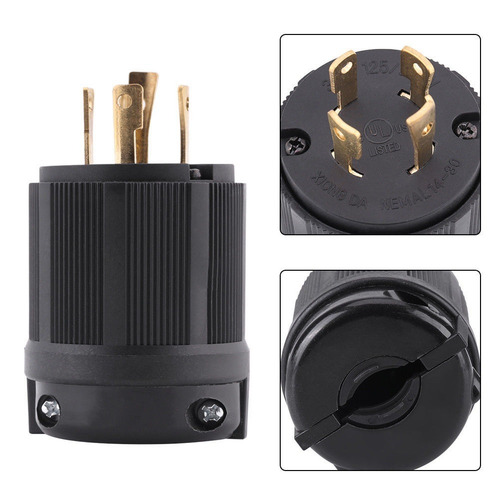 Imagen 2 de 4 de Enchufe Seguridad L14-30a 125/250v 4 Patas Planta Electricas