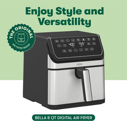 Bella Freidora De Aire Digital De 8 Cuartos Con Tecnología T