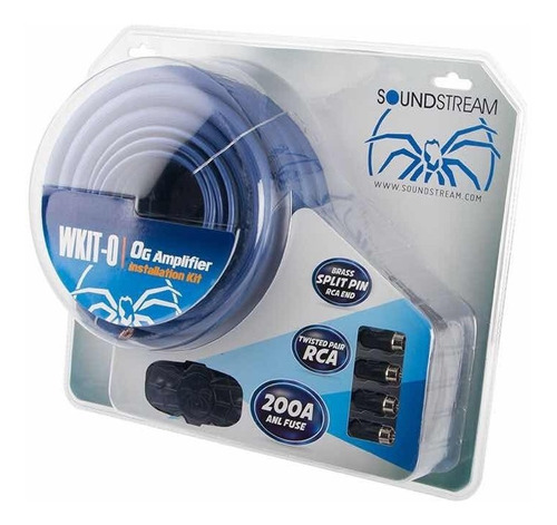 Kit De Cables Soundstream Wkit-0 0 Gauges 200amp Anl Fusible