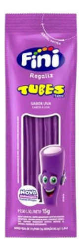 Bala Fini Tubes Sabor Uva Caixa 180g Com 12 Unidades 15g