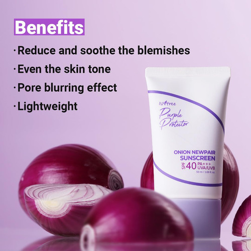 Protector Solar Isntree Onion Newpair Spf 40, 50 Ml, Hidrata