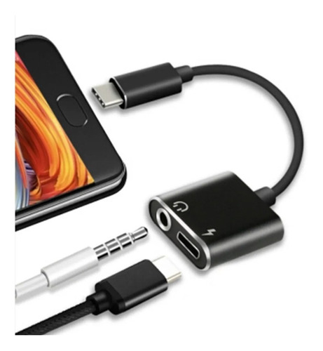 Adaptador Dual Tipo C A Audio 3.5mm Y Carga