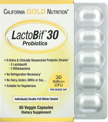 Probioticos Lactobif 30mil Millones  Gold Nutrition  60 Caps