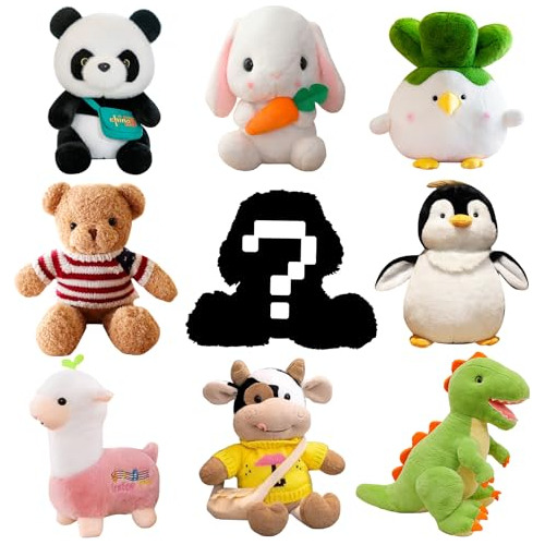 5 Assorted 8-12'' Funny Stuffed Animals In Plush Myster...