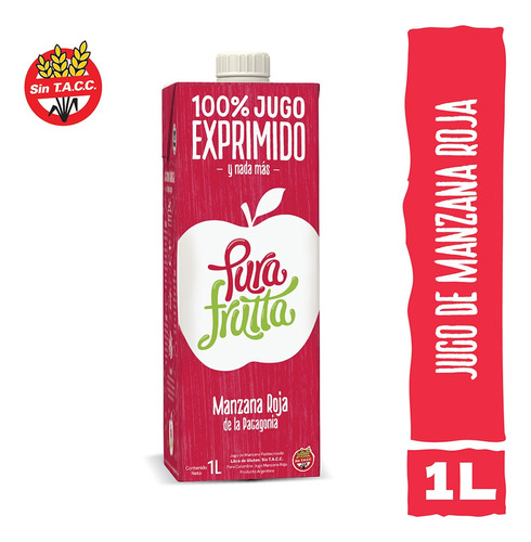 Pack X 8 Jugo Pura Frutta 100% Jugo Exp. Manzana Roja 1l