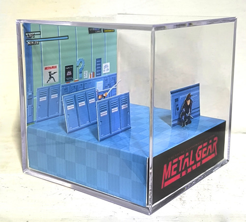 Diorama Cubo - Metal Gear Solid Snake Vs Gray Fox Verde