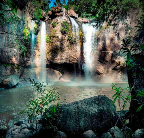 Papel De Parede Paisagem Cachoeira Rio Riacho Cascata Gg765