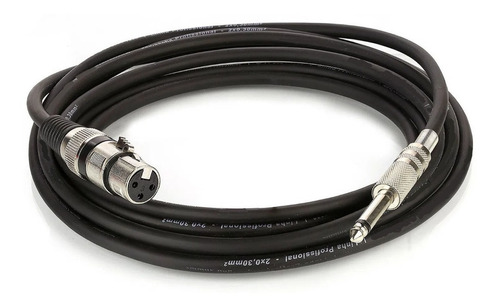 Cabo De Microfone Xlr Para P10 Estereo - Preto - 35 Metros