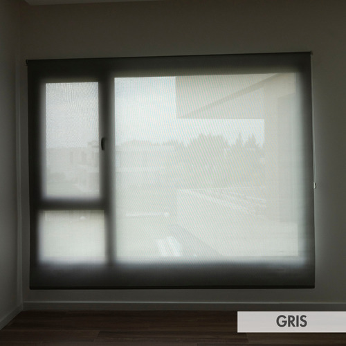 Cortina Roller Sun Screen 6% Standard 120x180 Cm Traslucida Blanco/gris