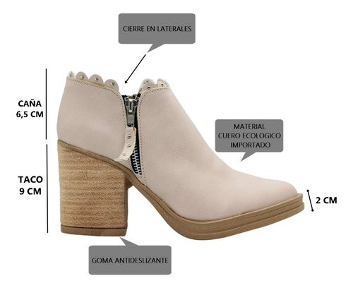 Botas Botinetas Mujer Doble Cierre Lateral Cloy Bym Shoes