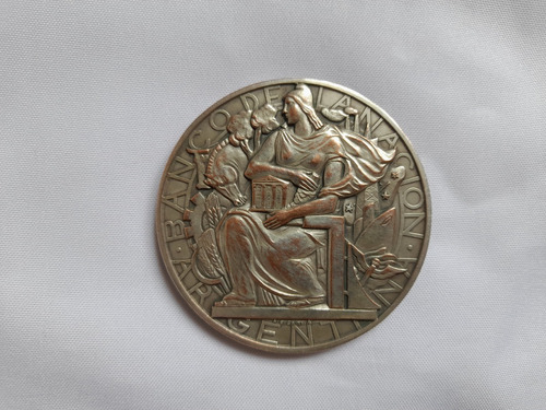 Medalla Banco De La Nacion, Alfredo Bigatti, Numerada 7.5 Cm